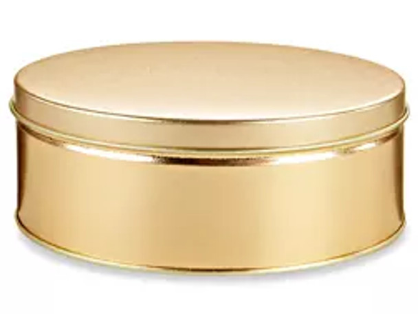 Decorative Tins - 7 x 3", Gold- Pack of 24