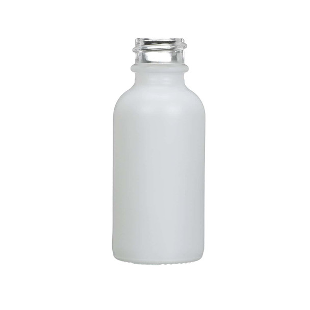 1 oz Matt White -colored clear glass bottle with 20-400 neck finish