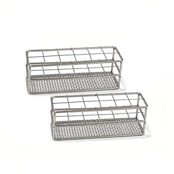 Maccx Sturdy Stainless Steel Tube Rack, Wire Constructed, 12 Holes, Suitable for Tubes of Dia.≤25mm, Pack of 2, TTR012-002