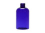 4 oz Blue Plastic Boston Round PET Squat Bottle - 20-410 with neck finish - Case pack 495