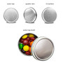 Mimi Pack 24 Pack Tins 2 oz Shallow Round Tins with Solid Screw Lids Empty Tin Containers Cosmetics Tins Party Favors Tins and Food Storage Containers (Silver)