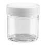 2 oz Straight-Sided Glass Jars - White Plastic Lid - 24/case
