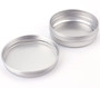 4 oz silver steel flat tin with slip cover lid- Case o