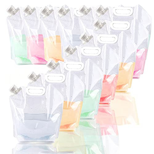 Uxcell 2.5L Collapsible Water Container Bag, Plastic Storage Jug Folding Water Bag 2pack Clear