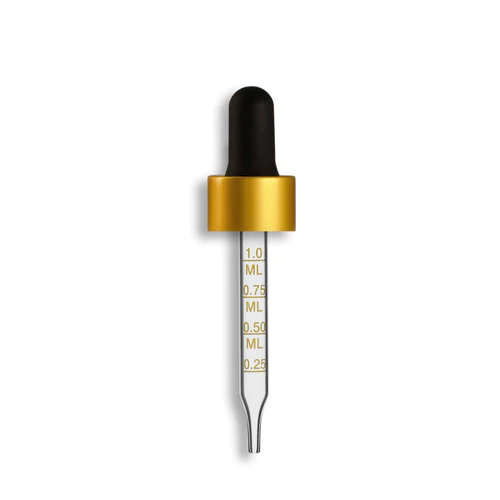 2 oz 20-400 Matte Gold Standard Dropper Assembly w/ Premium Black Bulb ...