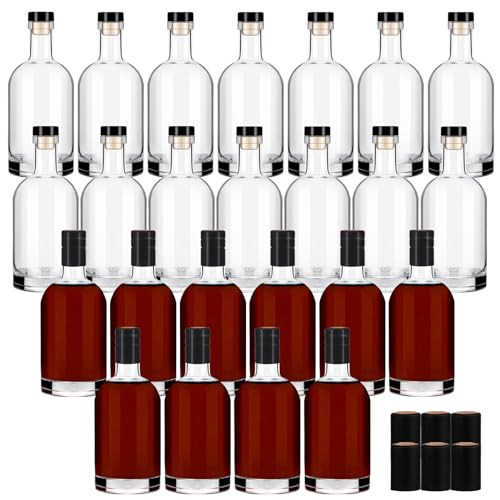 Liengoron Wine Bottles 24PCS Glass Bottles 100ML Glass Bottles with Lids  3oz Glass Bottles with Cork Empty Wine Bottles with Stopper Empty Clear Wine  Bottles for Wine Beverages Drinks Beer Water Soda