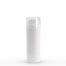 100ml Matte White PP Plastic Airless Bottles with 48mm Matte White Airless Pump & Clear Overcap