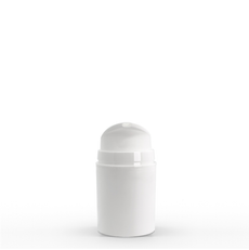 50ml Matte White PP Plastic Airless Bottles with 48mm Matte White Airless Pump & Overcap