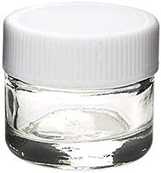 (250 Pack) 5ml Glass Concentrate Screw Top Jars | Essential Oil, Concentrate, Lip Balm or Makeup Containers | White Lids
