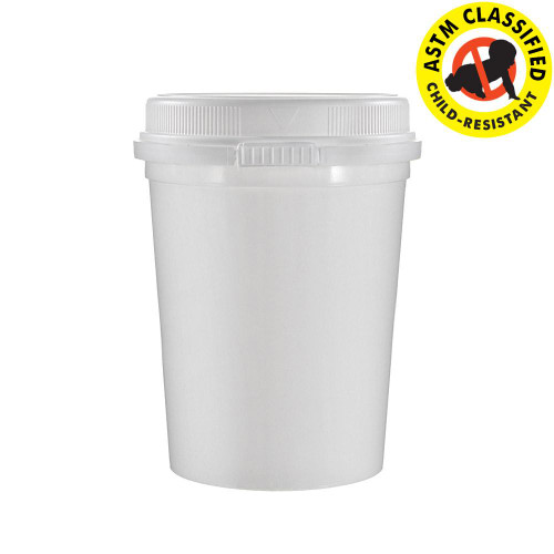 Child Resistant White 16oz Plastic Container 104/Box