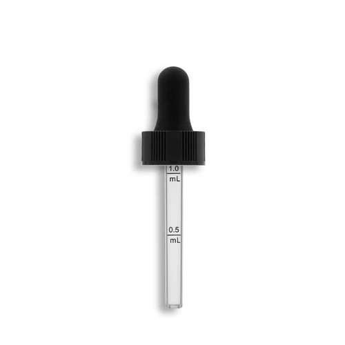 20-400 Standard Dropper Assembly w/ Flat Tip Plastic Pipette- 76mm