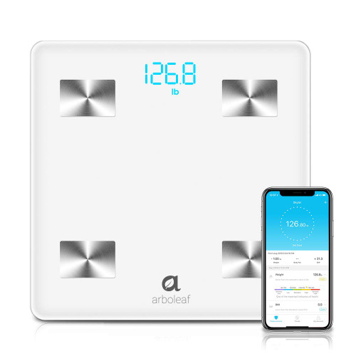 Arboleaf Black Digital Scale, Bluetooth Smart Scale for Body Weight