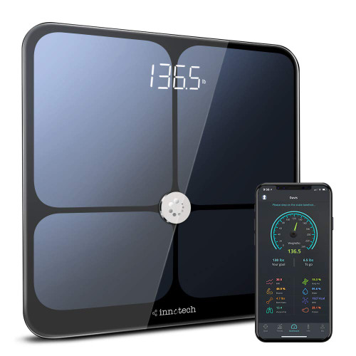 Toyuugo Bluetooth Body Fat Bathroom Scale,Scales Digital Weight,Weight Scale ,Body Composition Analyzer Wireless BMI with Smart Phone App Scales,396  Pounds / 180kg Max (Black)