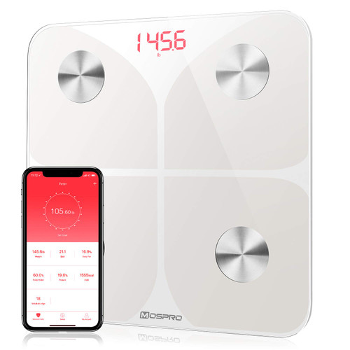 Digital Body Weight Bathroom Scale, MOSPRO Smart Body Composition Scales  for Body Weight, Digital Scale with Wireless Smartphone App Sync for  Weight