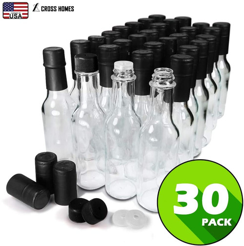 clear glass woozy bottles with shrink capsules