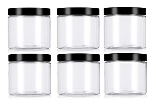 6 oz Clear Pet Plastic Square Designer Jars (Cap Not Included) - Clear BPA Free 70-400