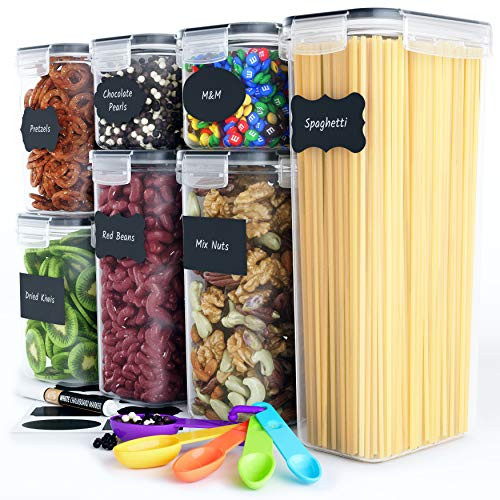 Chef's Path 7 Piece Food Storage Container Set With Chalk Board Labels &  Marker