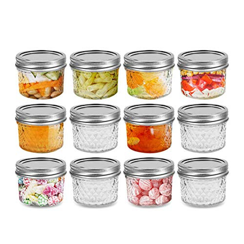 Small Mason Jars with Lids and Bands, 120ml Mini Canning Jars with Crystal  Glass for Food Storage like Jelly, Spice, Yogurt, Jam - AliExpress