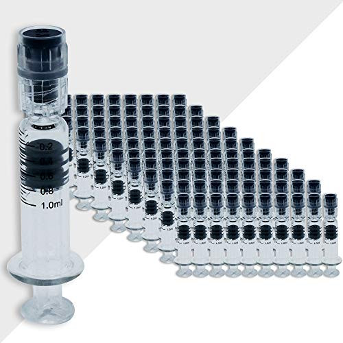 Syringe Pyrex Lab Bitomic 1ml Borosilicate Glass Luer Lock Syringe - 100 Pc Reusable ...