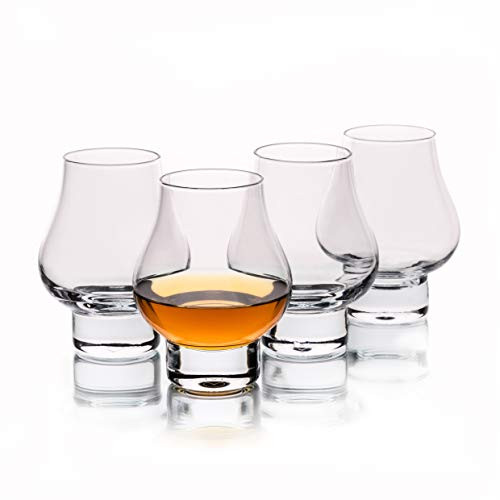 MULSTONE Scotch Whiskey Cognac Snifter Glasses Set of 4 Crystal