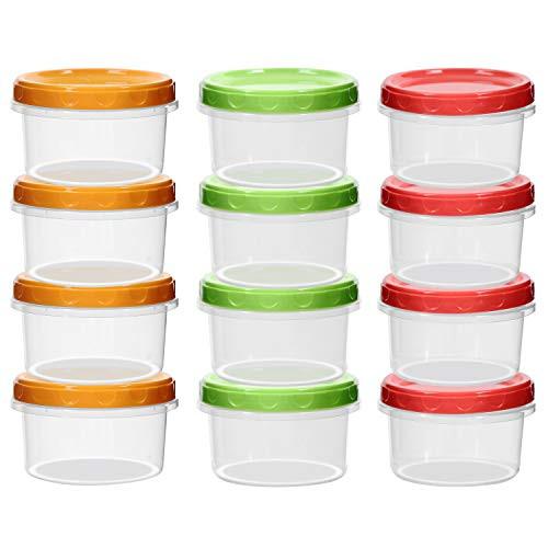 Kucoele 5 Oz Small Food Containers with Screw Lids, 12 Pack Stackable  Plastic Freezer Containers Reusable Salad Dressing Jars for Snack Condiment  Yogurt Fruit Lunch: Buy Online at Best Price in UAE 