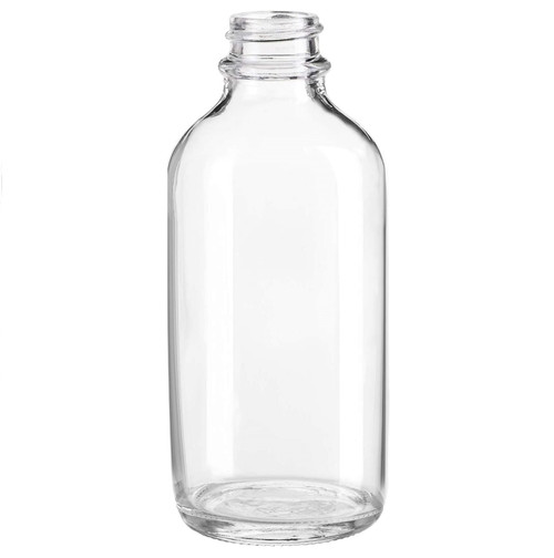 4oz Matte White Glass Boston Round Bottle with a 22-400 neck - Liquid  Bottles LLC