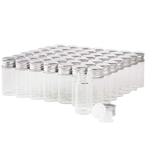 10ml Glass Vials with Screw Caps and Plastic Stoppers, Small Clear ...