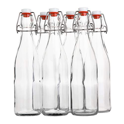 Kefir Pack of 6 Airtight Lid & Leak Proof Cap 1 Liter / 33 fl. oz. Kombucha Beer Water Vinegar Swing Top Brewing Bottle with Stopper for Beverages Soda Oil Clear AYL Flip Top Glass Bottle Kefir Pack of 6 Airtight Lid & Leak Proof Cap 1 Liter / 33 fl. oz. Kombucha Beer Water Vinegar Swing Top Brewing Bottle with Stopper for Beverages Soda Oil Clear AYL Flip Top Glass Bottle