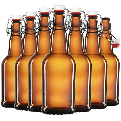 Amber Glass Swing Top Beer Bottles 16 Ounce (6 Pack) Grolsch Bottles