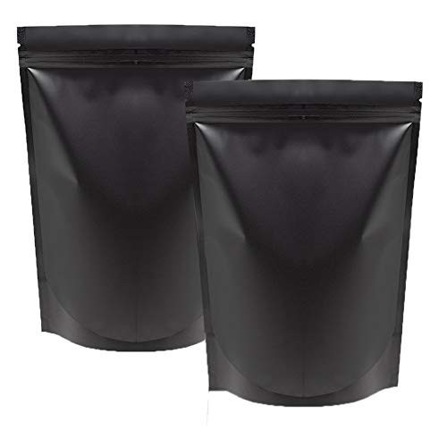 YunKo 100 PACK Black Mylar Bags Resealable Bags Stand Up Foil Ziplock  Bags(Black,6x9 Inches)