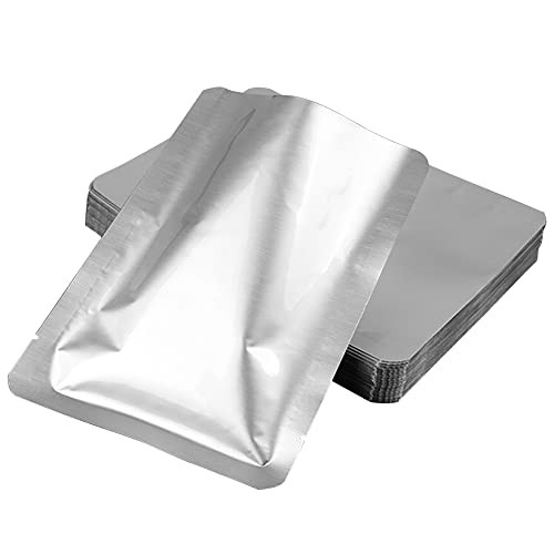 100 Pack Silver Aluminum Foil Mylar Vacuum Sealer Bags – Food Storage, Long-Term Sealing