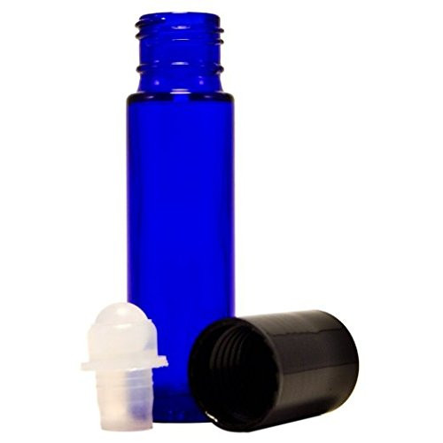 1/3 oz (10ml) Cobalt Blue Glass Roll on Bottles with Plastic Roller