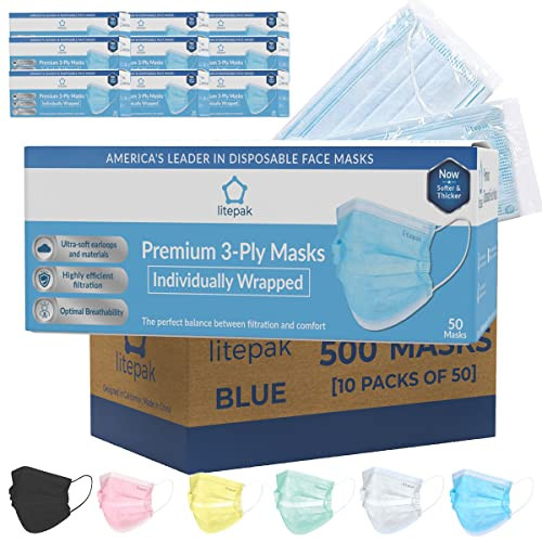 Litepak 500pcs Premium Disposable Face Mask SOFT 3ply
