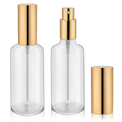1 oz Clear Euro Glass Spray Bottles w/ Shiny Gold Sprayer