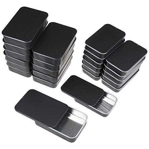 Mironey 3.1 x 2 x 0.6 Metal Slide Top Tin Containers for Candies Jewelry  Crafts Pills Survival Kit Pack of 8