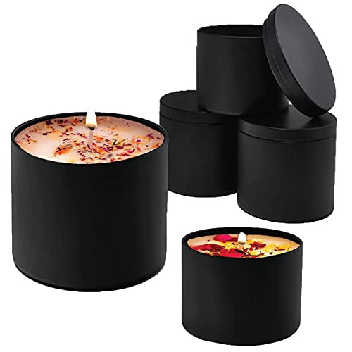 Black Candle Tins Candle Jars Candle Containers With Lids - Temu