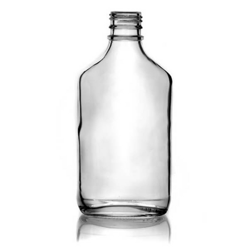 Glass Flask Bottles - Case of 6 - Clear (200 ml) with White 28mm Metal —  Toronto Brewing