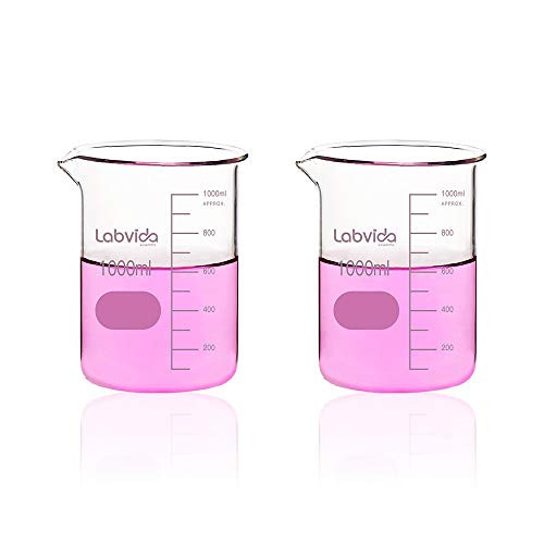 Labvida 2pcs Of Griffin Low Form Glass Beakers Vol1000ml 33 Borosilicate With Printed 9878