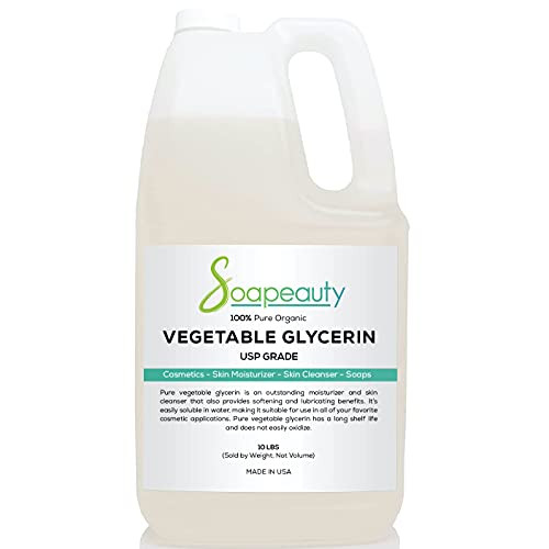 VEGETABLE GLYCERIN Organic Cold Pressed Unrefined, 100% Natural Available  in Bulk, Carrier for Essential Oils, Face, Skin, Hair Moisturizer, Soap  Making