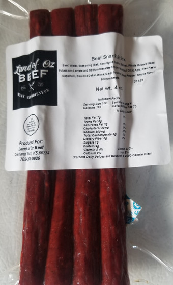 Beef Sticks, package of 4, shelf stable.