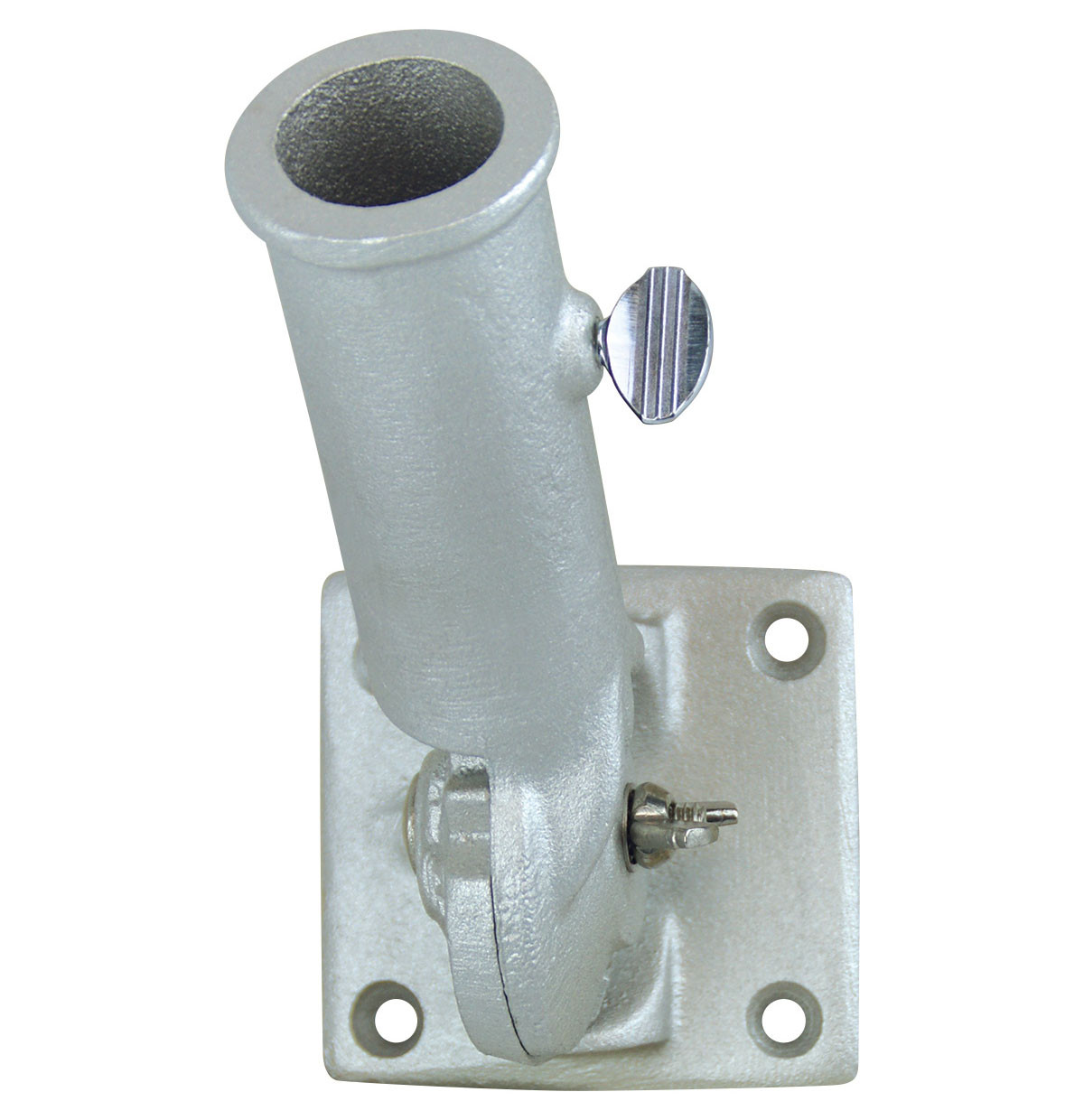 Adjustable Heavy Duty Flag Pole Bracket – Aluminum Wall Mount, White, Trade Winds