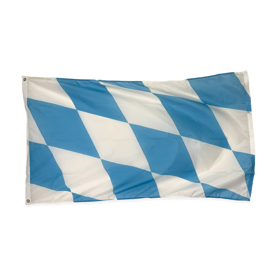 Bavarian Crest Flag Desk Set - 4x6 Inch Black Base With Bavarian Plain Flag