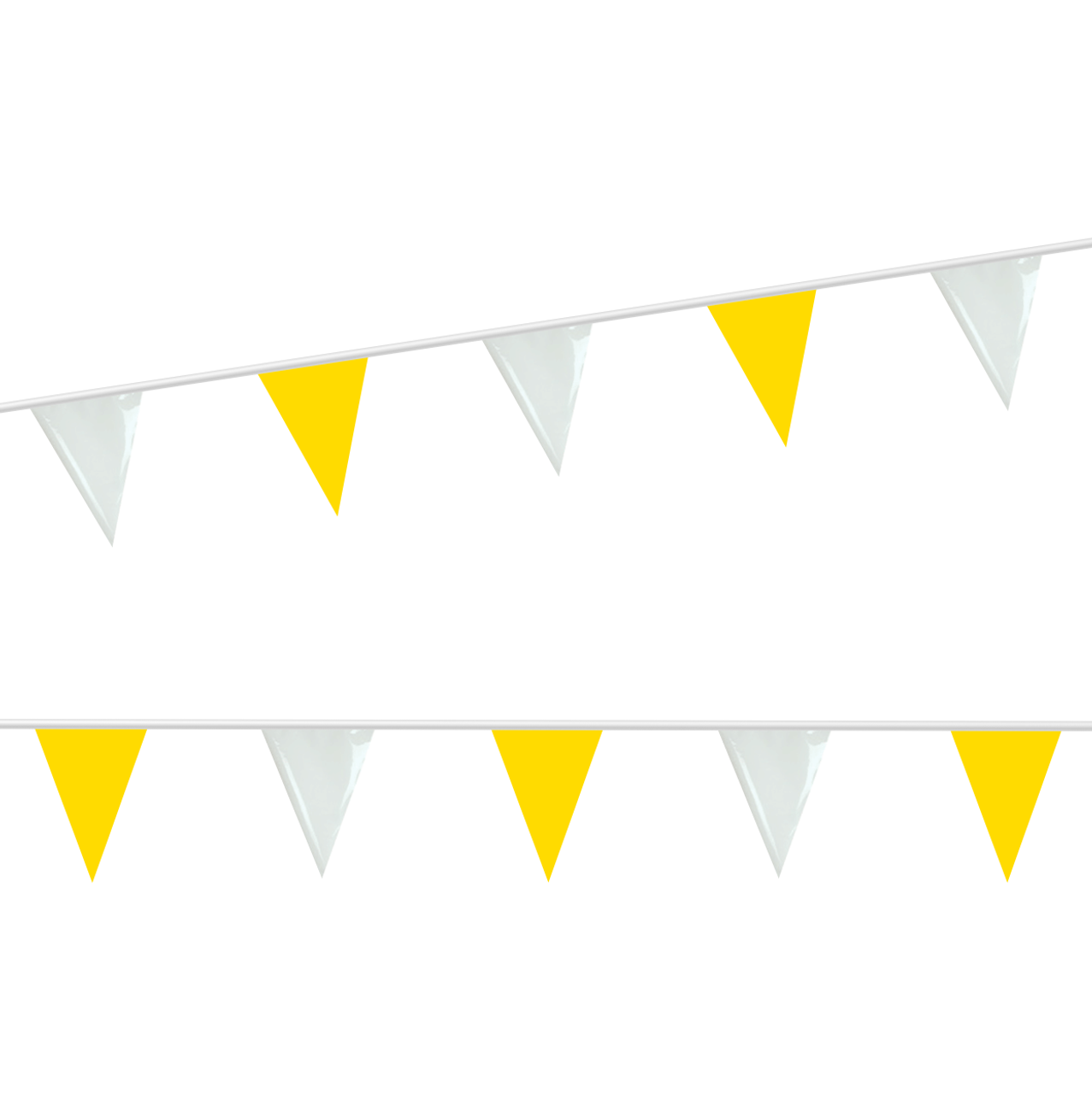 Yellow & White Poly Pennant Strings/Streamers