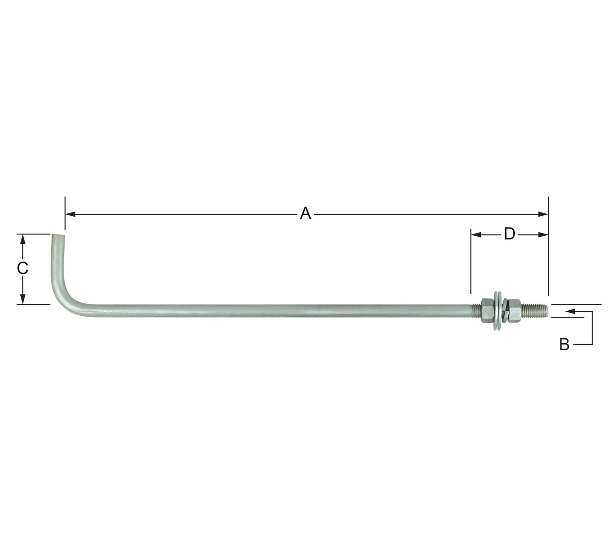 Galvanized Steel Anchor Bolts for Shoe Base Flagpole Installation