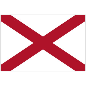 Mounted Alabama Flag Mounted Alabama Flag