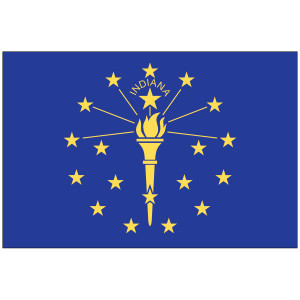 Mounted Indiana Flag Mounted Indiana Flag