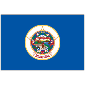 Mounted Minnesota Flag Mounted Minnesota Flag