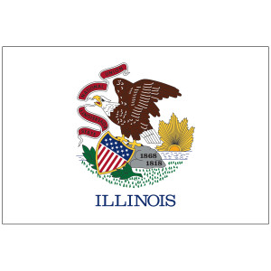 Mounted Illinois Flag Mounted Illinois Flag