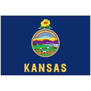 Mounted Kansas Flag Mounted Kansas Flag