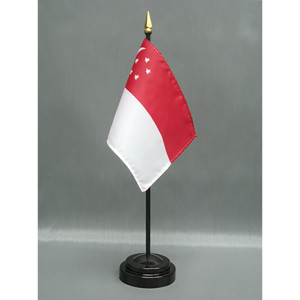 Singapore 4x6 E-Gloss Mounted Flag Singapore 4x6 E-Gloss Mounted Flag